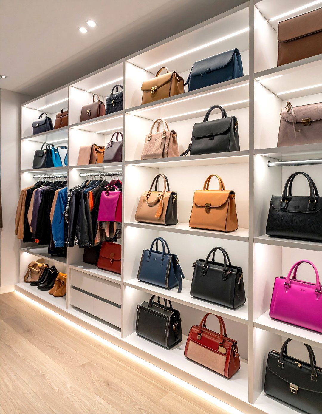 Clear Acrylic Purse Storage Display System - 20 Purse Storage Ideas