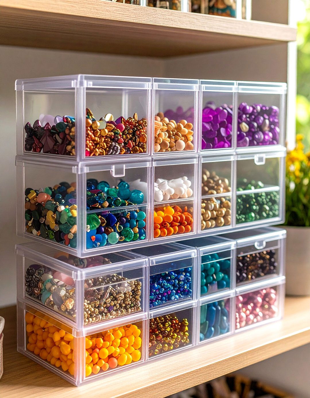 Clear Acrylic Storage Drawers - 20 Small Craft Room Ideas