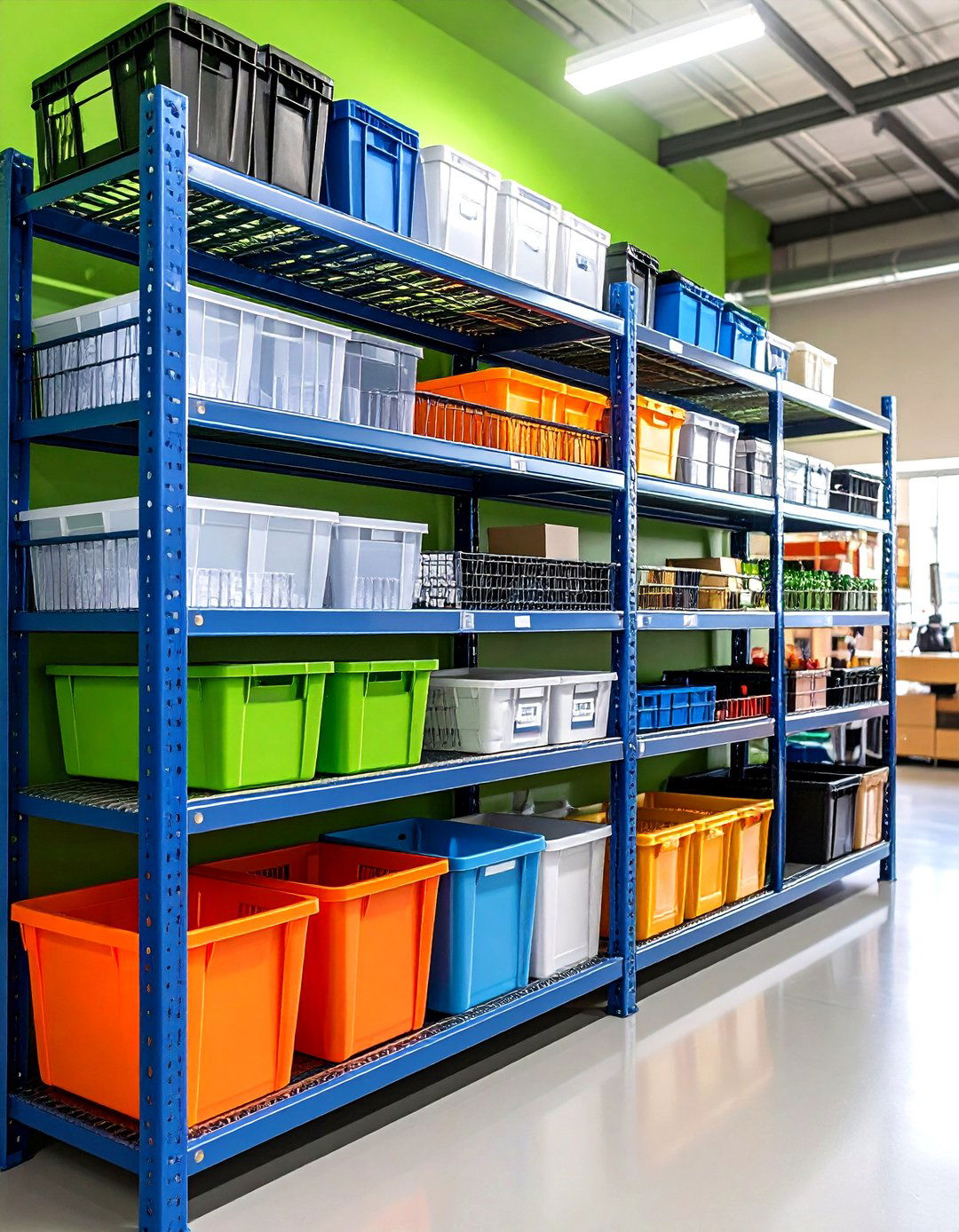 Clear Bin Garage Shelving - 20 Garage Decor Ideas