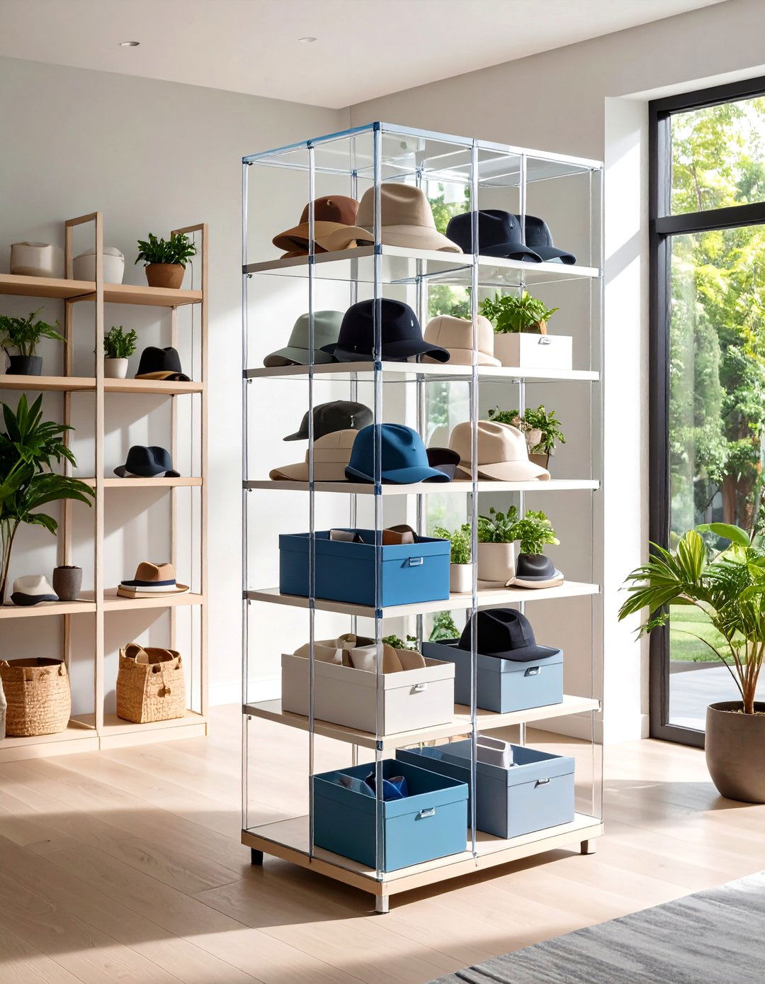 Clear Box Display Hat Rack - 20 Hat Rack Ideas