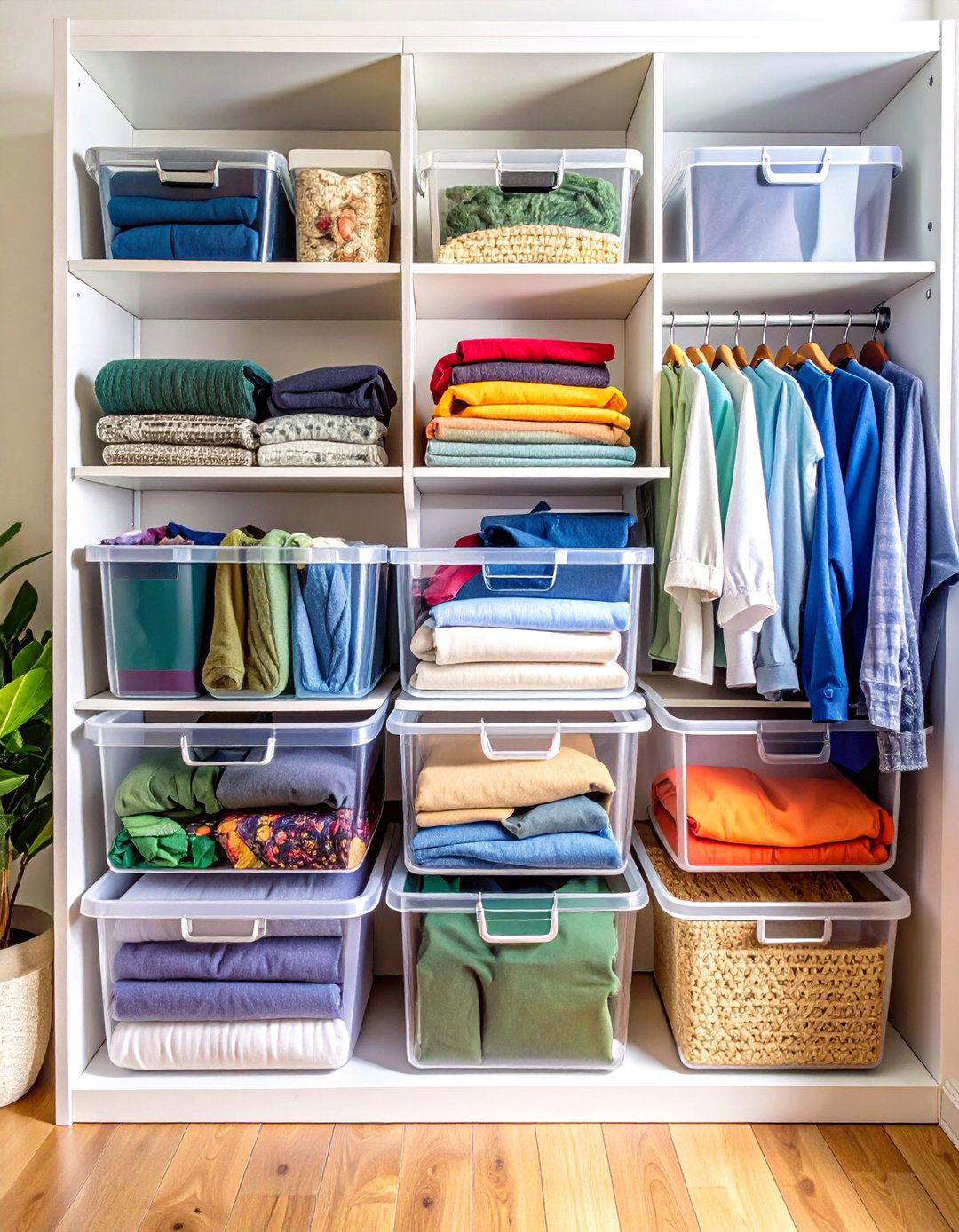 Clear Container Clothes Storage System - 20 Clothes Storage Ideas