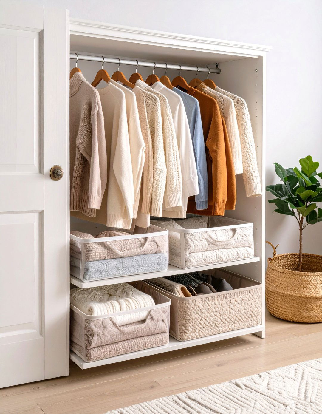 Clear Shelf Dividers Vertical Piles - 20 sweater storage ideas