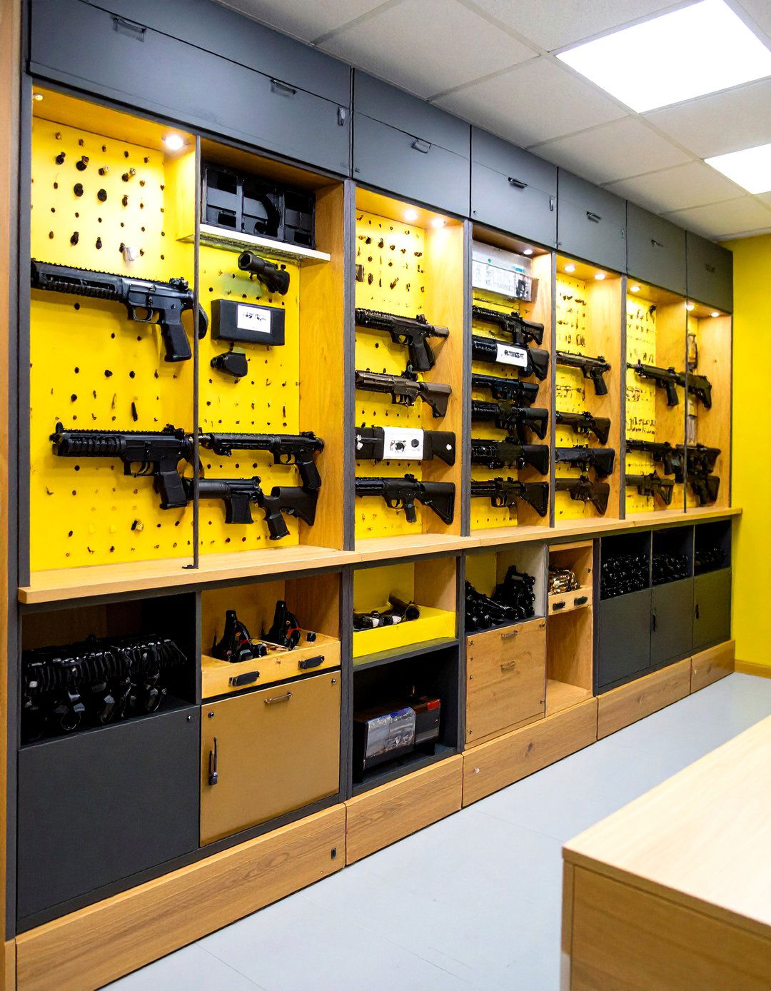 Climate Zoned Cabinets Preserve Collectible Wood - 20 Gun Room Ideas