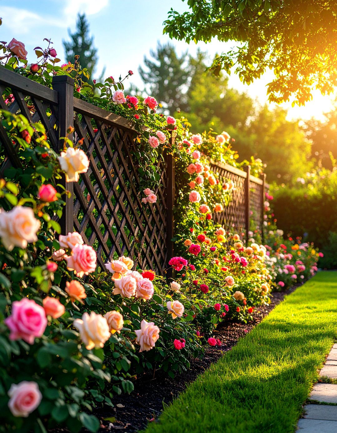 Climbing Rose Trellis Decorative Fence - 20 Decorative Fence Ideas