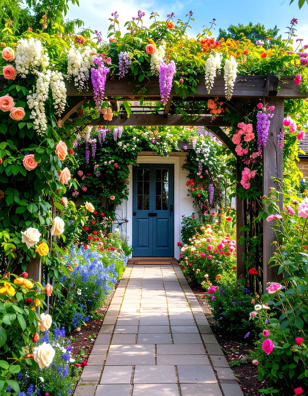 Climbing Roses and Wisteria Arbors - 20 Victorian Front Garden Ideas