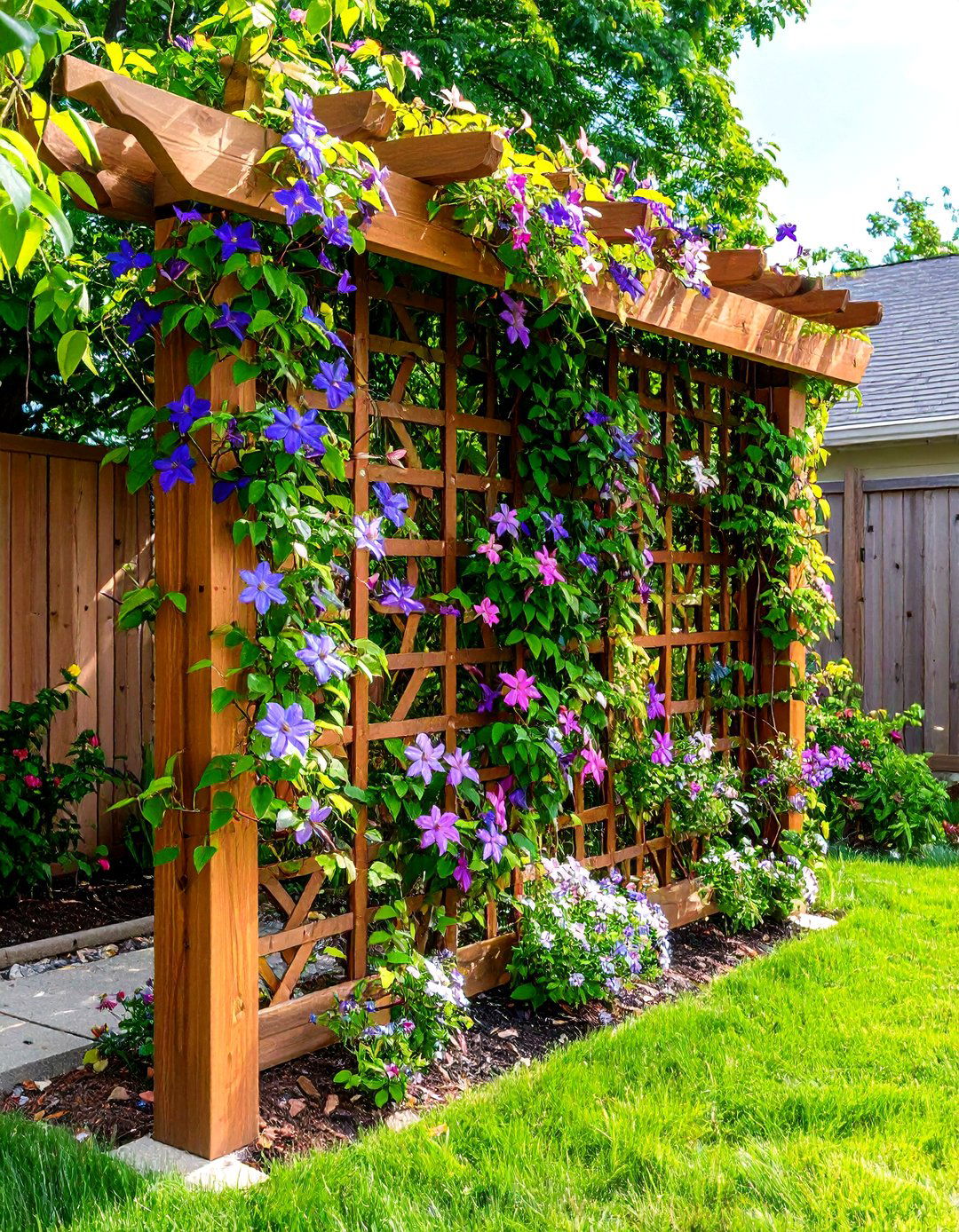 Climbing Vines on Trellises - 20 Small Front Yard Landscaping Ideas