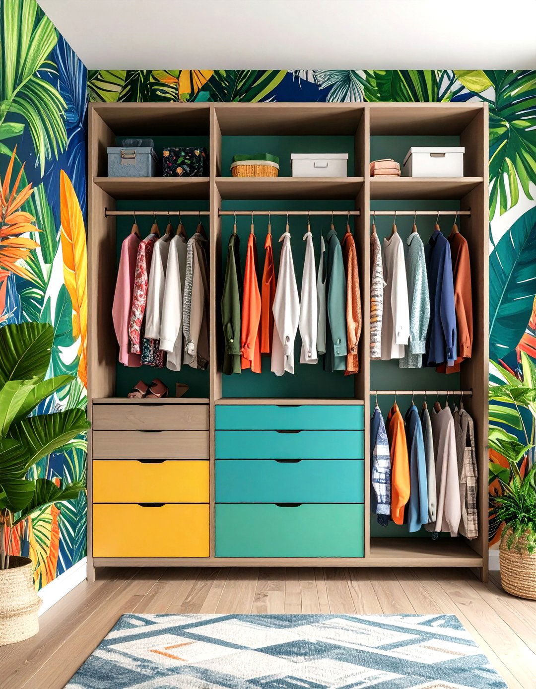 Closet Bold Color Statement Wallpaper - 20 Closet Wallpaper Ideas