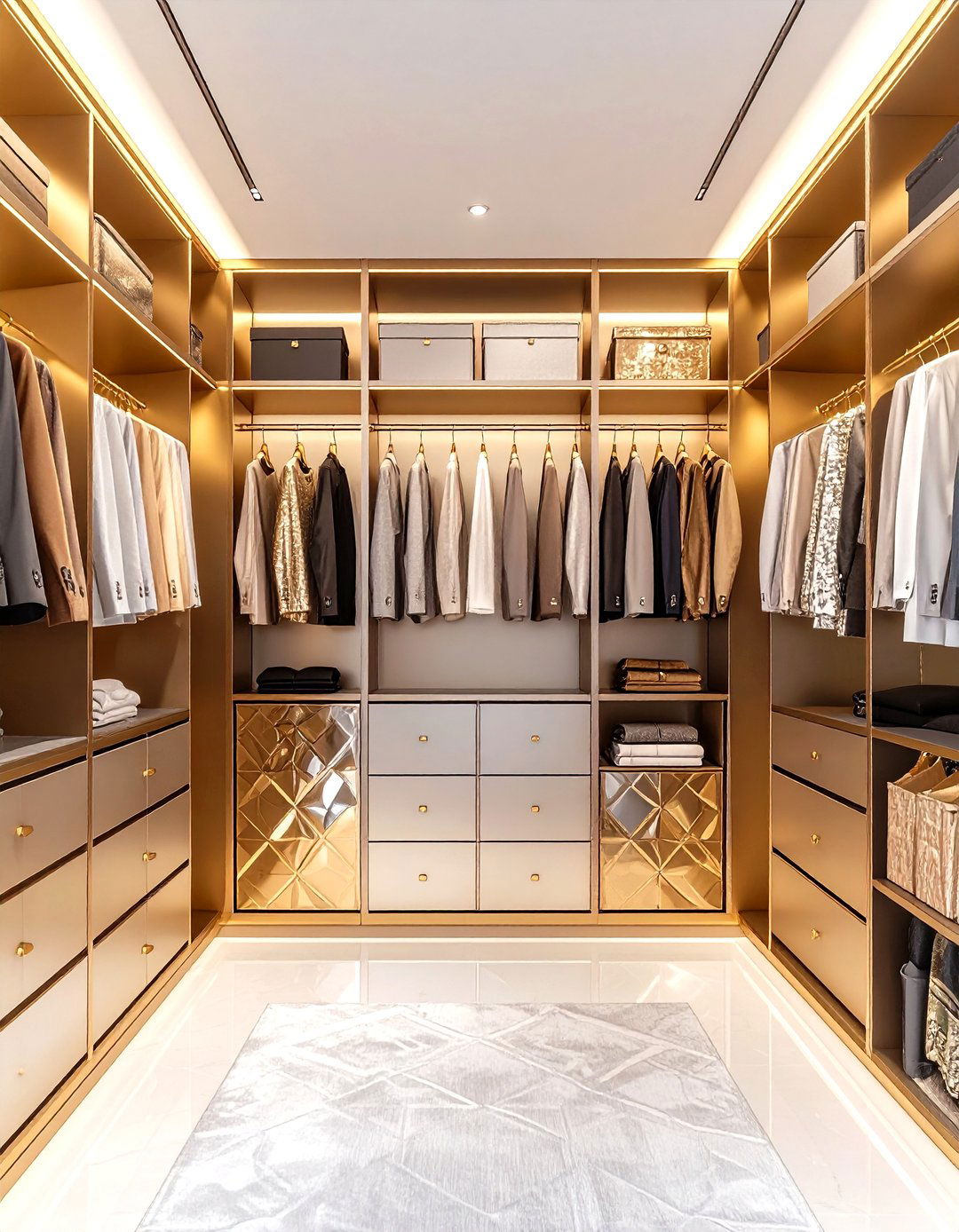 Closet Metallic Accent Wallpaper - 20 Closet Wallpaper Ideas