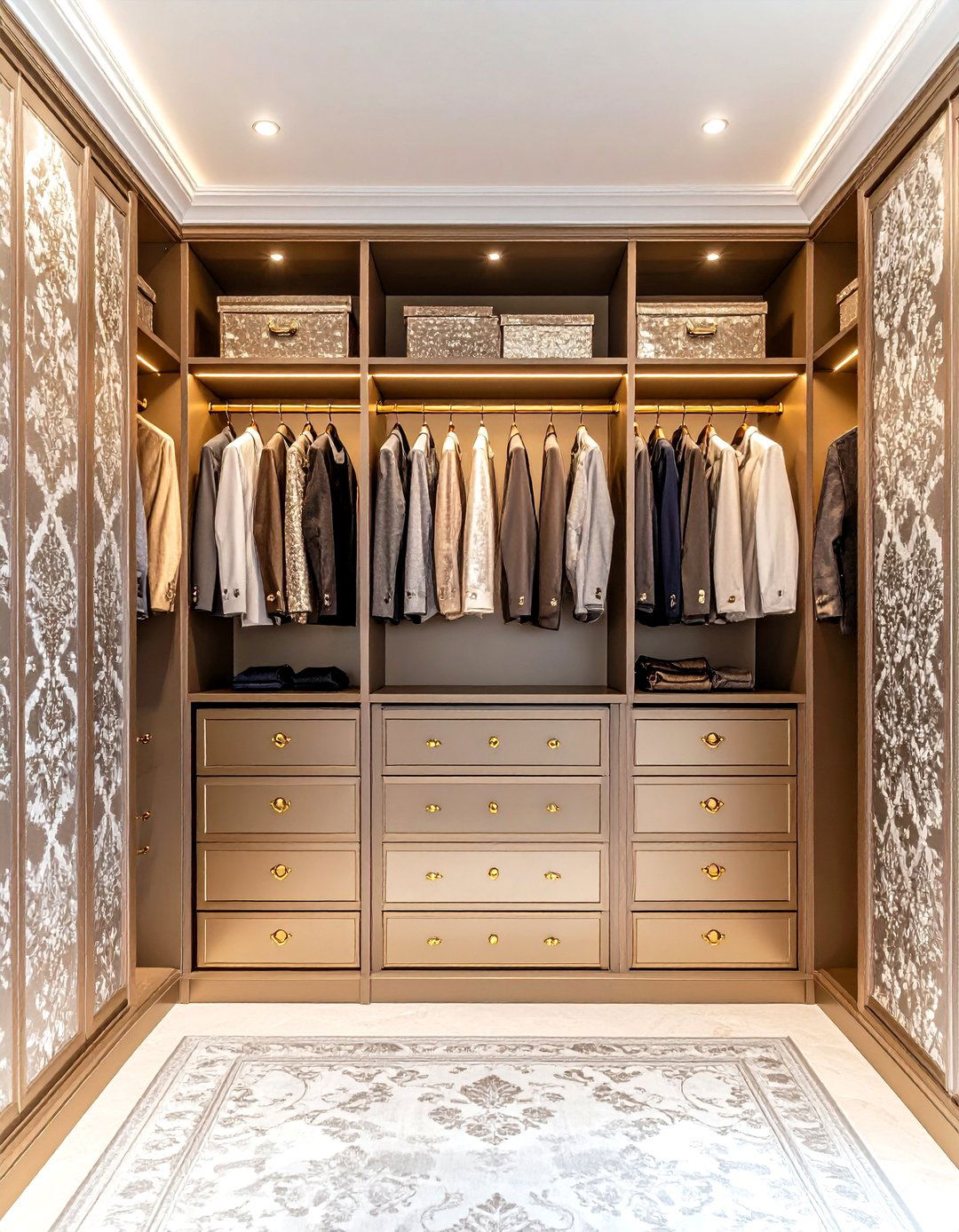 Closet Metallic Damask Wallpaper - 20 Closet Wallpaper Ideas