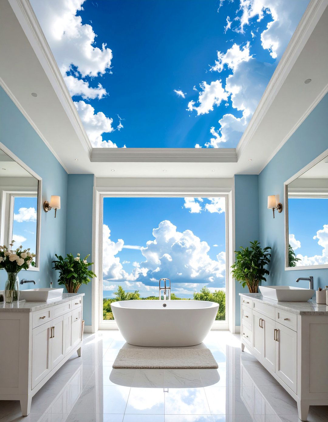 Cloud Sky Ceiling Paint Murals - 20 Ceiling Paint Ideas
