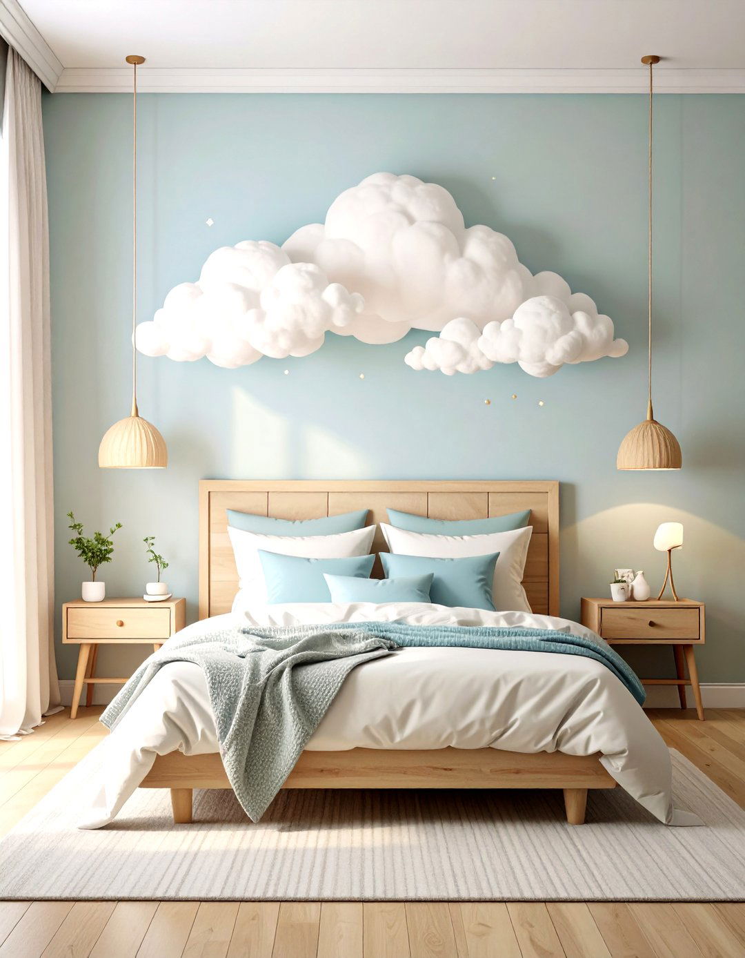 Cloud Themed Bedroom Tapestry Installations - 20 Cloud Themed Bedroom Ideas