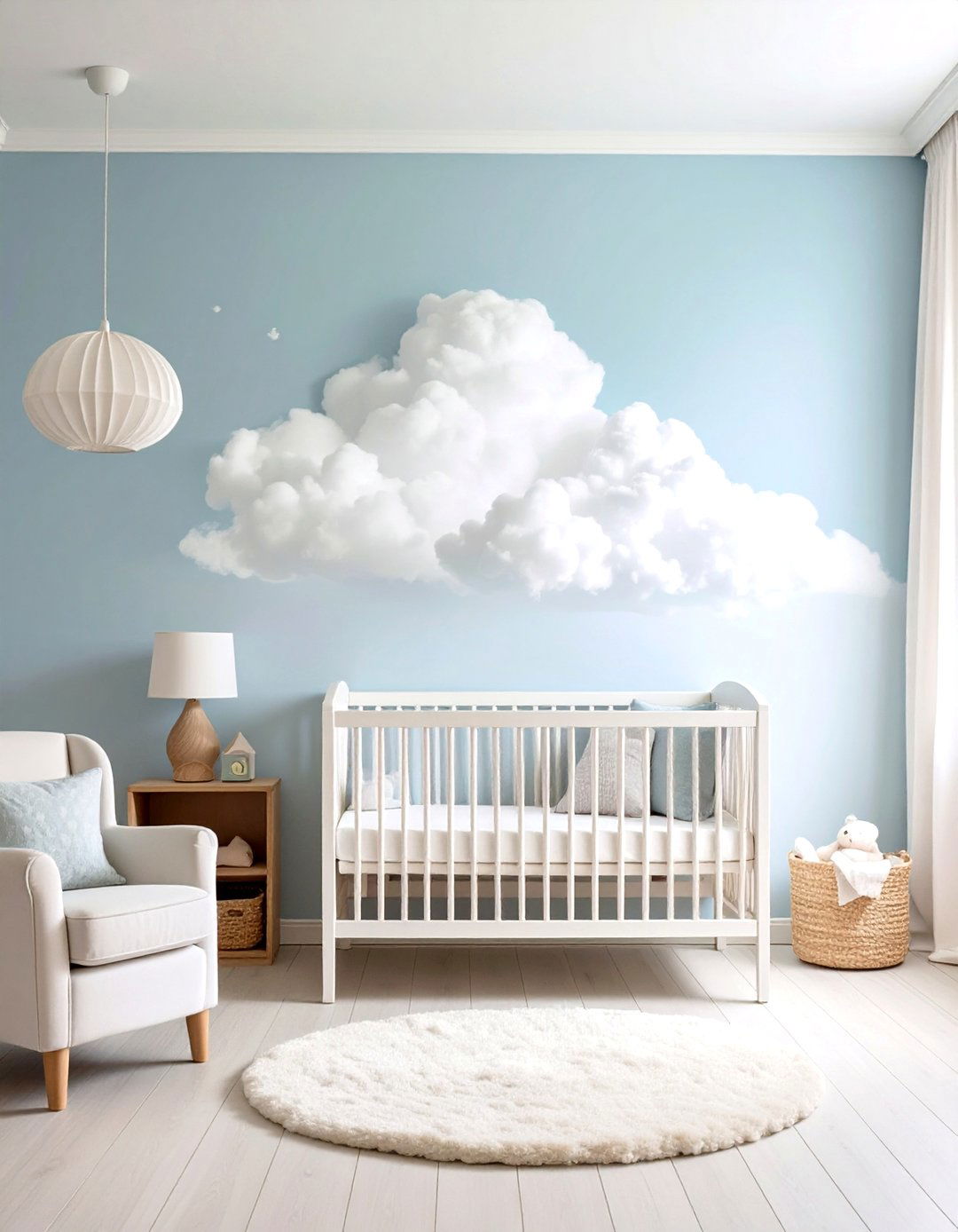 Cloud Themed Nursery Wall Murals - 20 Cloud Themed Nursery Ideas