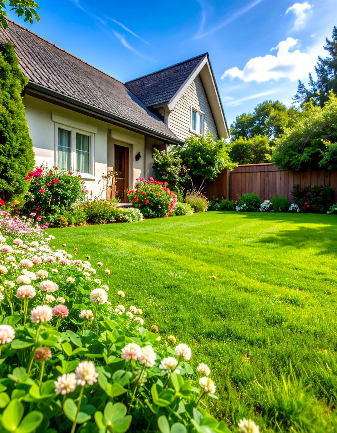 Clover Lawn Low Maintenance Backyard Landscaping - 20 Low Maintenance Backyard Landscaping Ideas