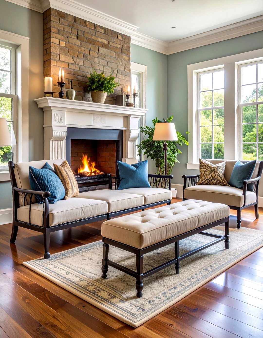 Club Fender Bench Seating in Front of Fireplace - 20 Chairs in Front of Fireplace Ideas