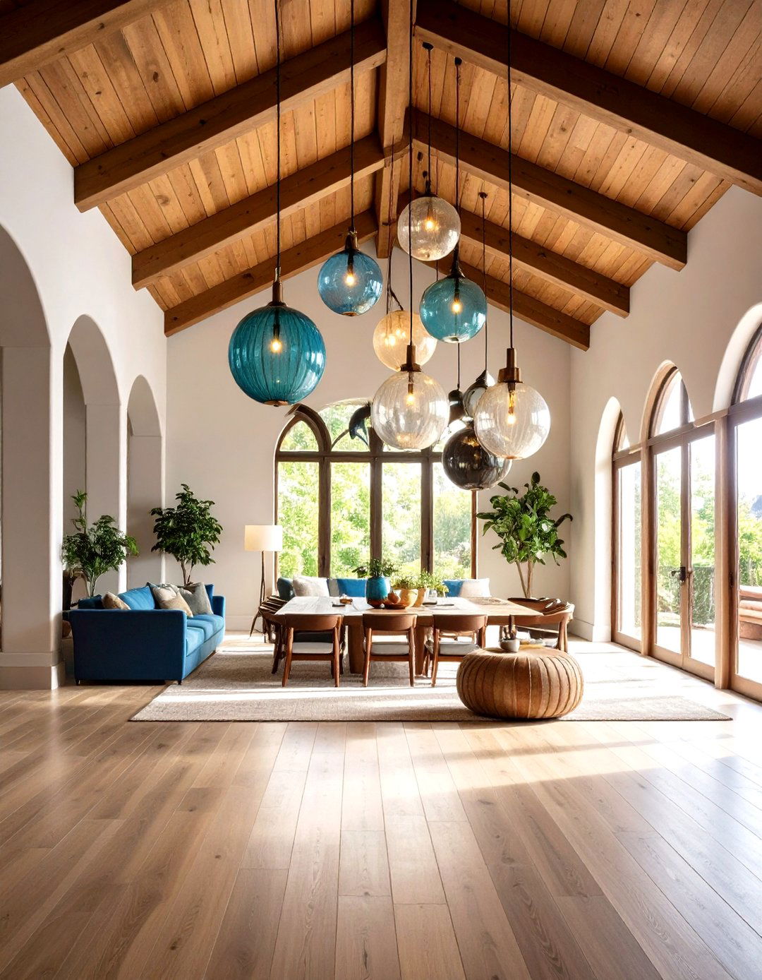 Clustered Orb Pendants - 20 Vaulted Ceiling Lighting Ideas