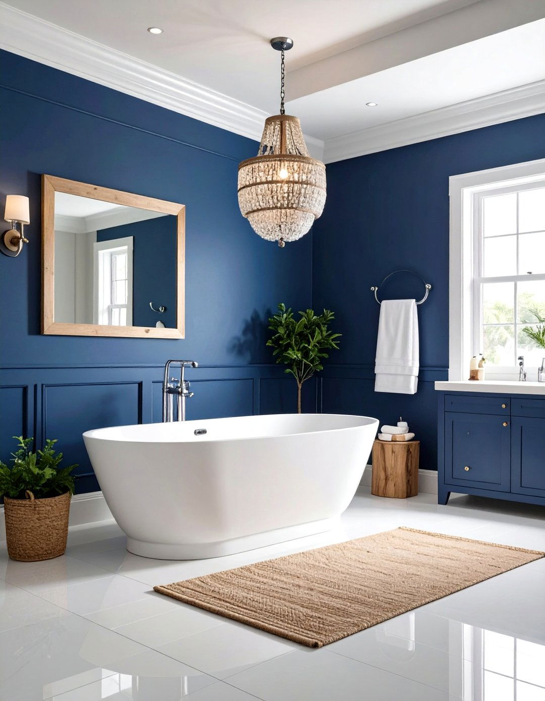 Coastal Bathroom Blue and White Color Palette - 20 Coastal Bathroom Ideas