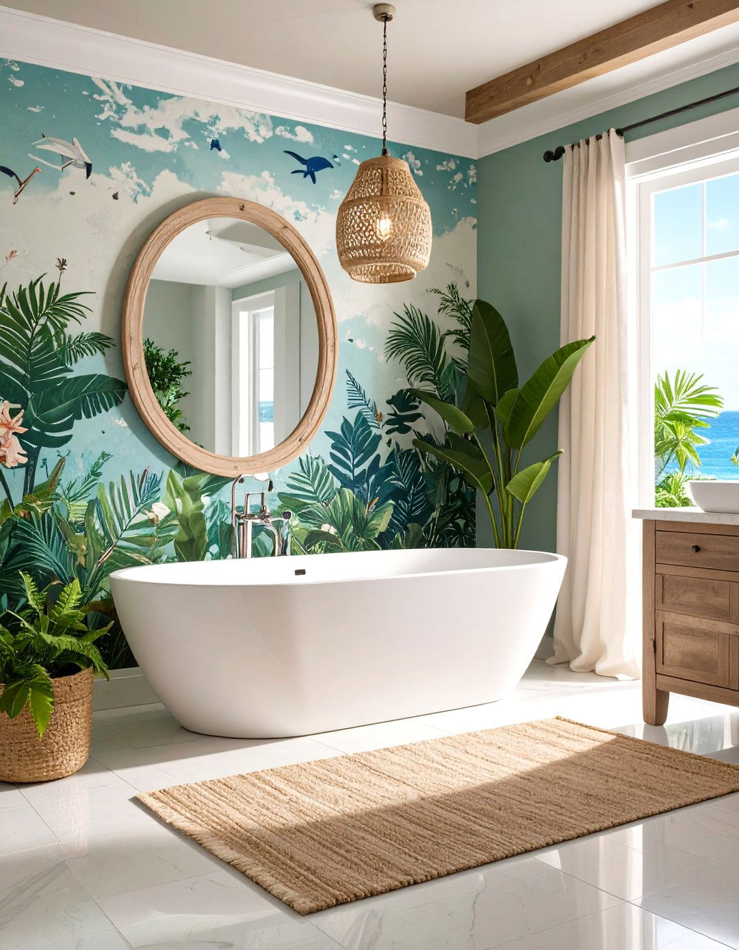 Coastal Bathroom Coastal Inspired Wallpaper - 20 Coastal Bathroom Ideas