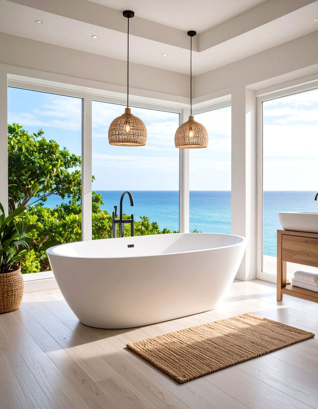 Coastal Bathroom Freestanding Tub Design - 20 Coastal Bathroom Ideas