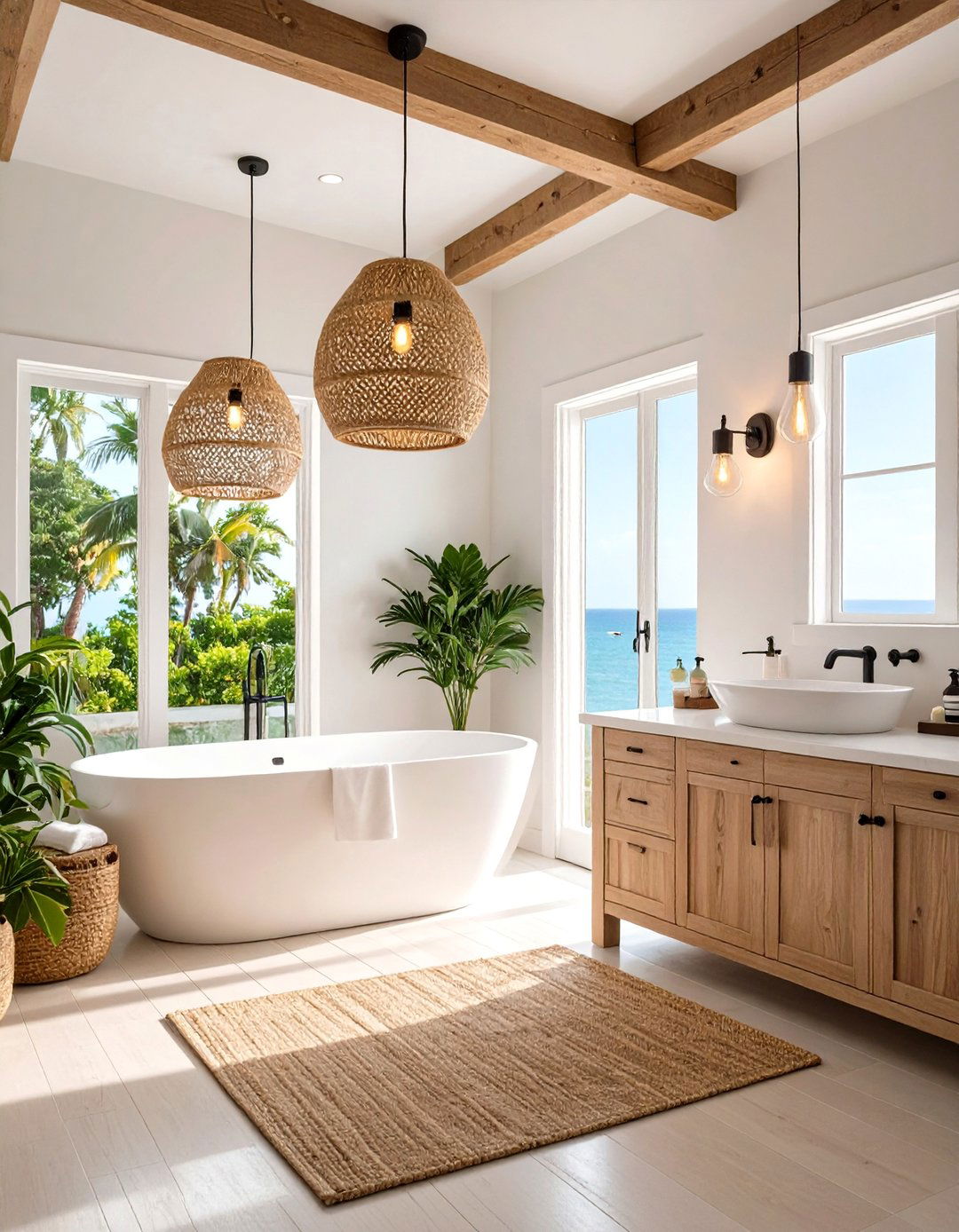 Coastal Bathroom Pendant Light Design - 20 Coastal Bathroom Ideas
