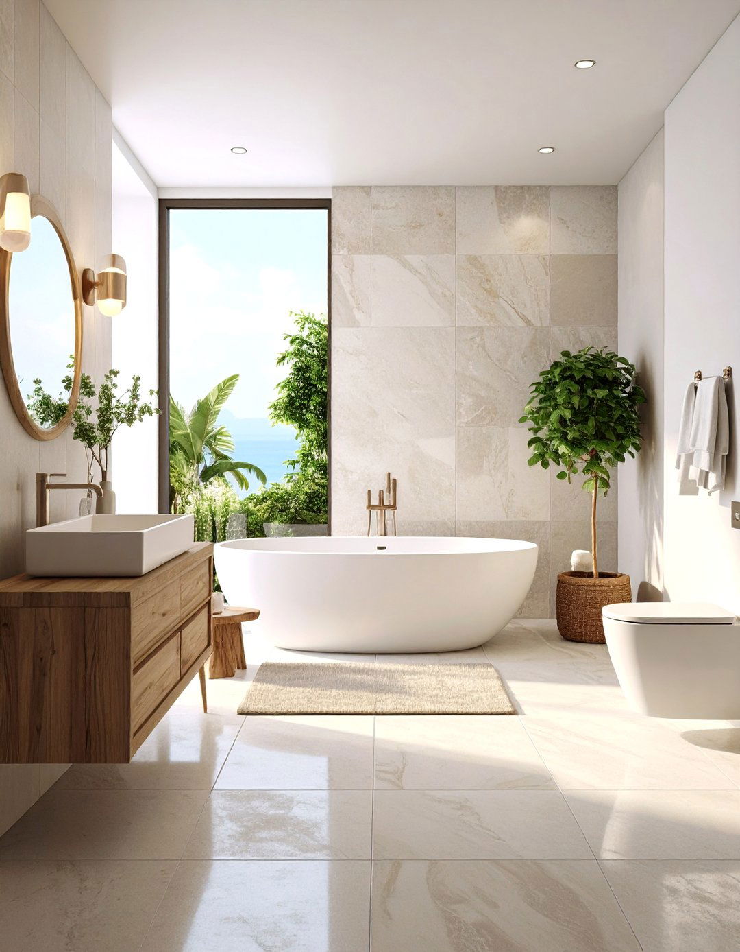 Coastal Bathroom Textured Wall Treatments - 20 Coastal Bathroom Ideas