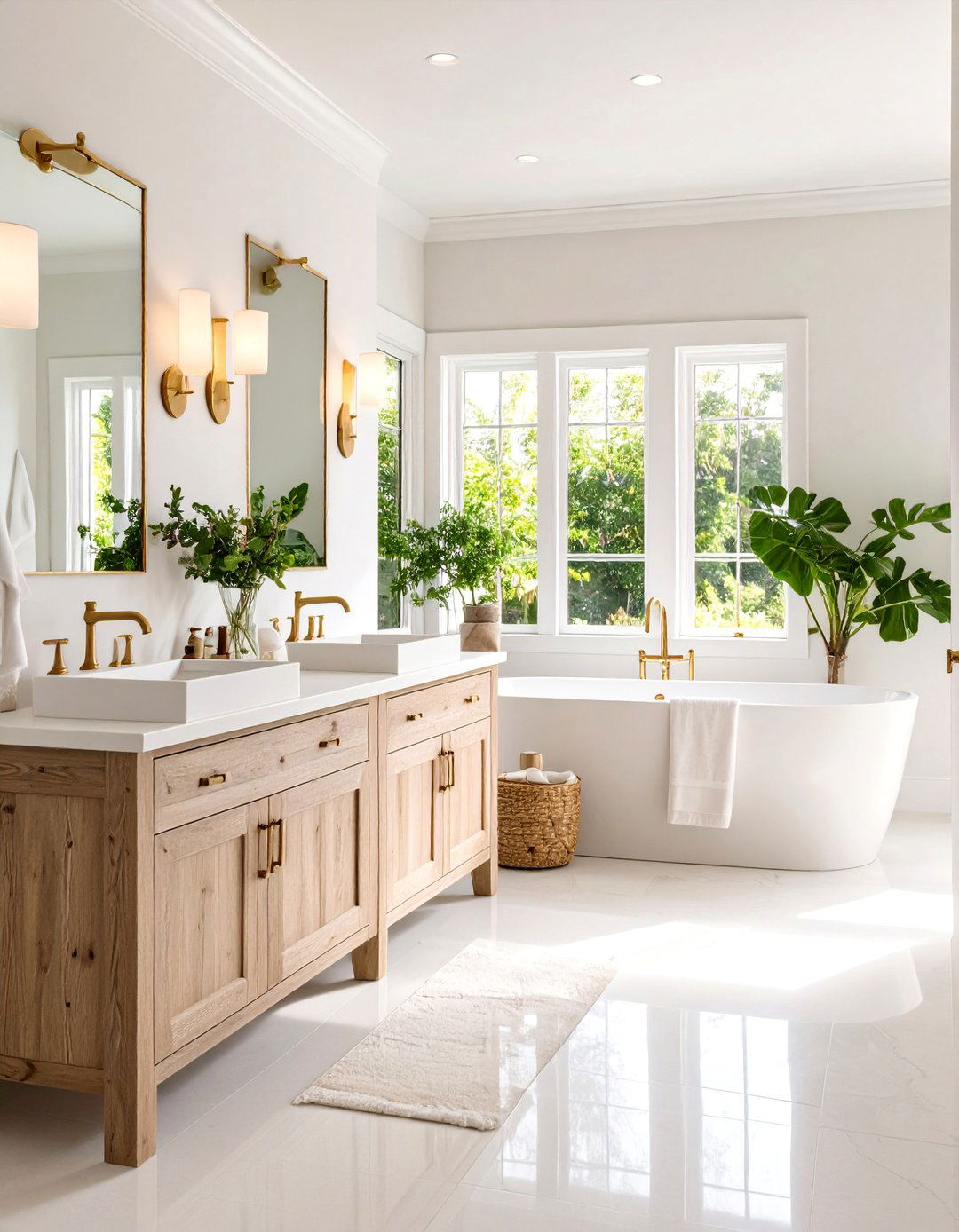 Coastal Bathroom Weathered Brass Hardware - 20 Coastal Bathroom Ideas