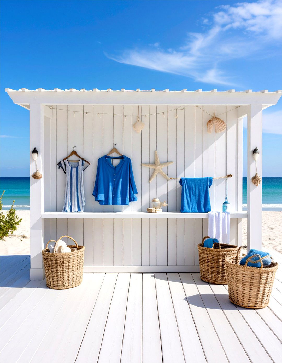 Coastal Beach Themed Outdoor Laundry Area Design - 20 Outdoor Laundry Area Design Ideas