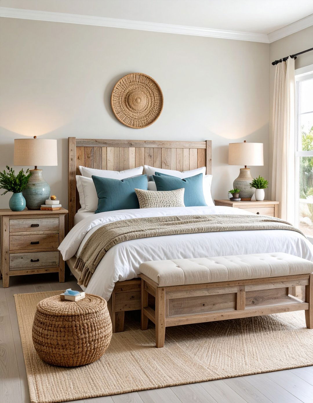 Coastal Bedroom Furniture with Weathered Wood Finishes - 20 Coastal Bedroom Ideas
