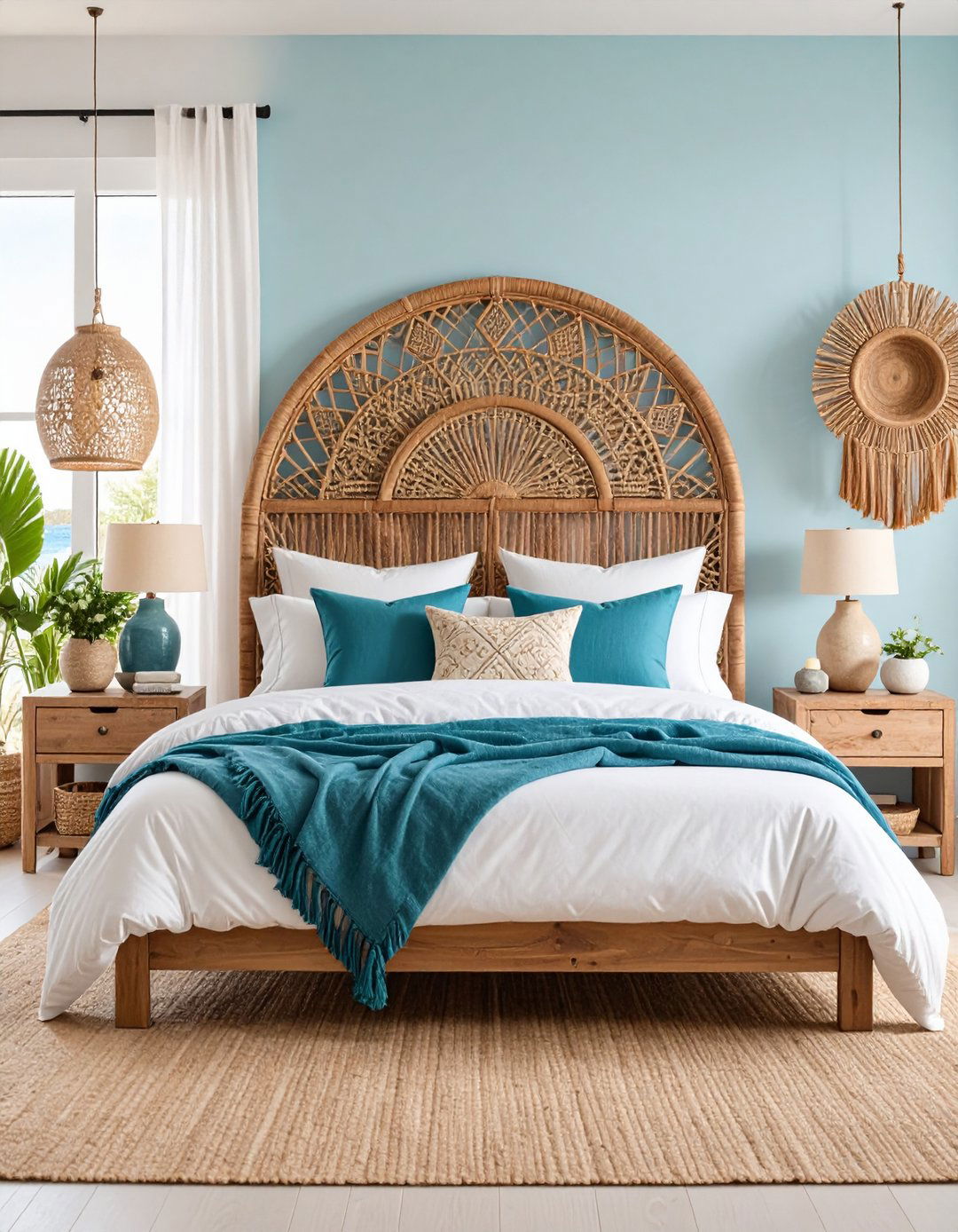 Coastal Bedroom Headboards with Natural Materials - 20 Coastal Bedroom Ideas