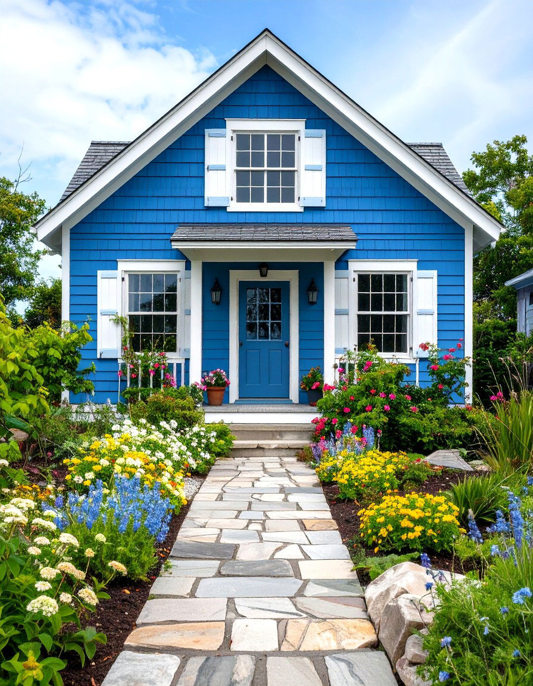 Coastal Blue Exterior House Paint with Palladian Blue - 20 blue exterior house paint ideas