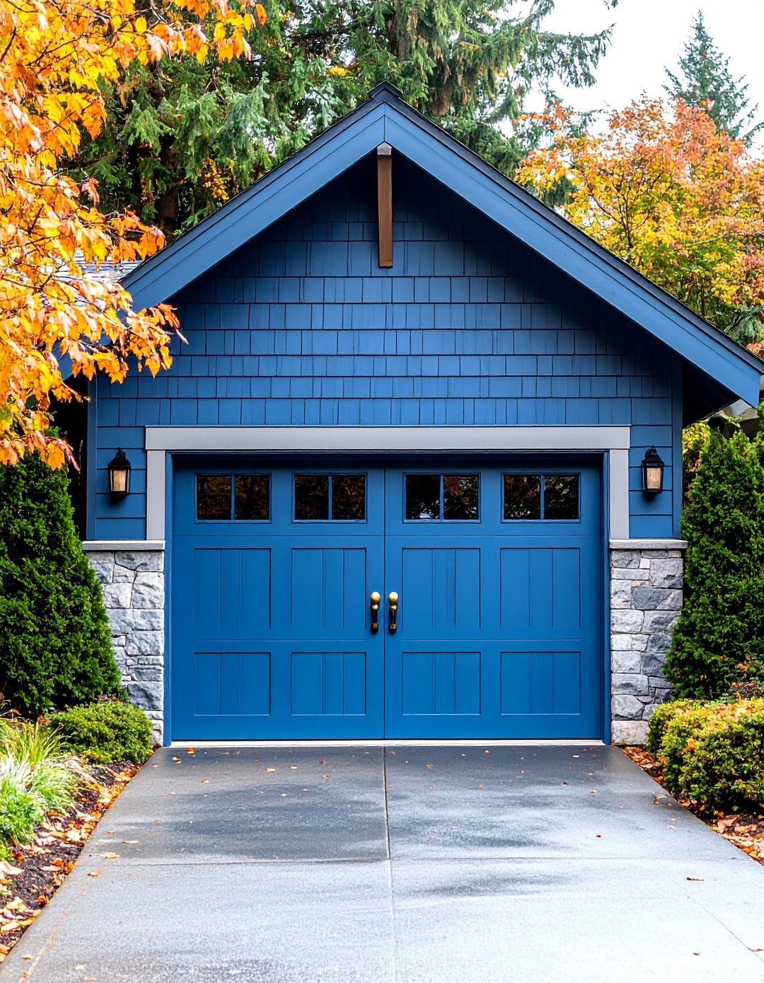 Coastal Blue Garage Door Pop - 20 Garage Door Paint Ideas
