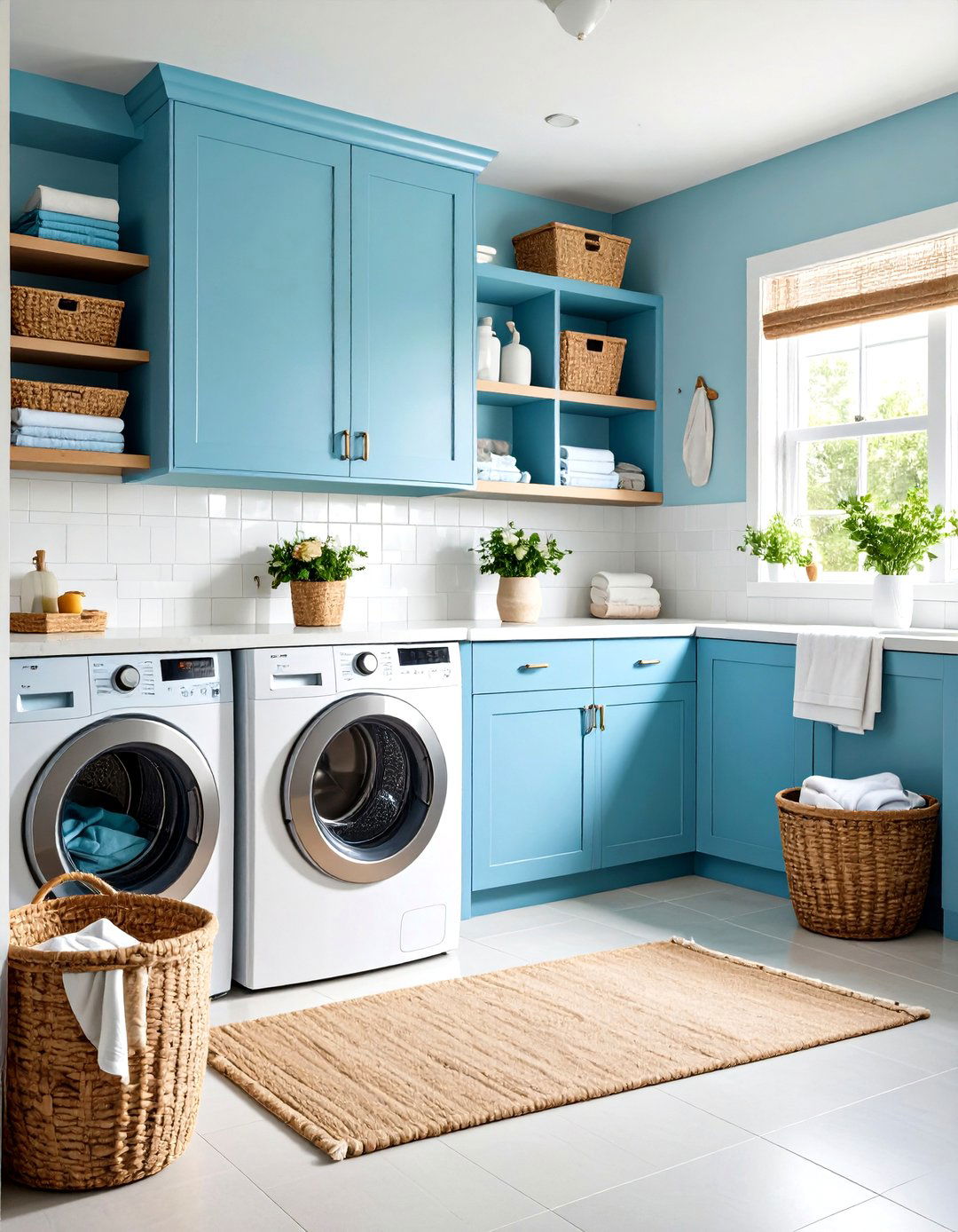 Coastal Blue Laundry Room Paradise - 20 Laundry Room Decor Ideas