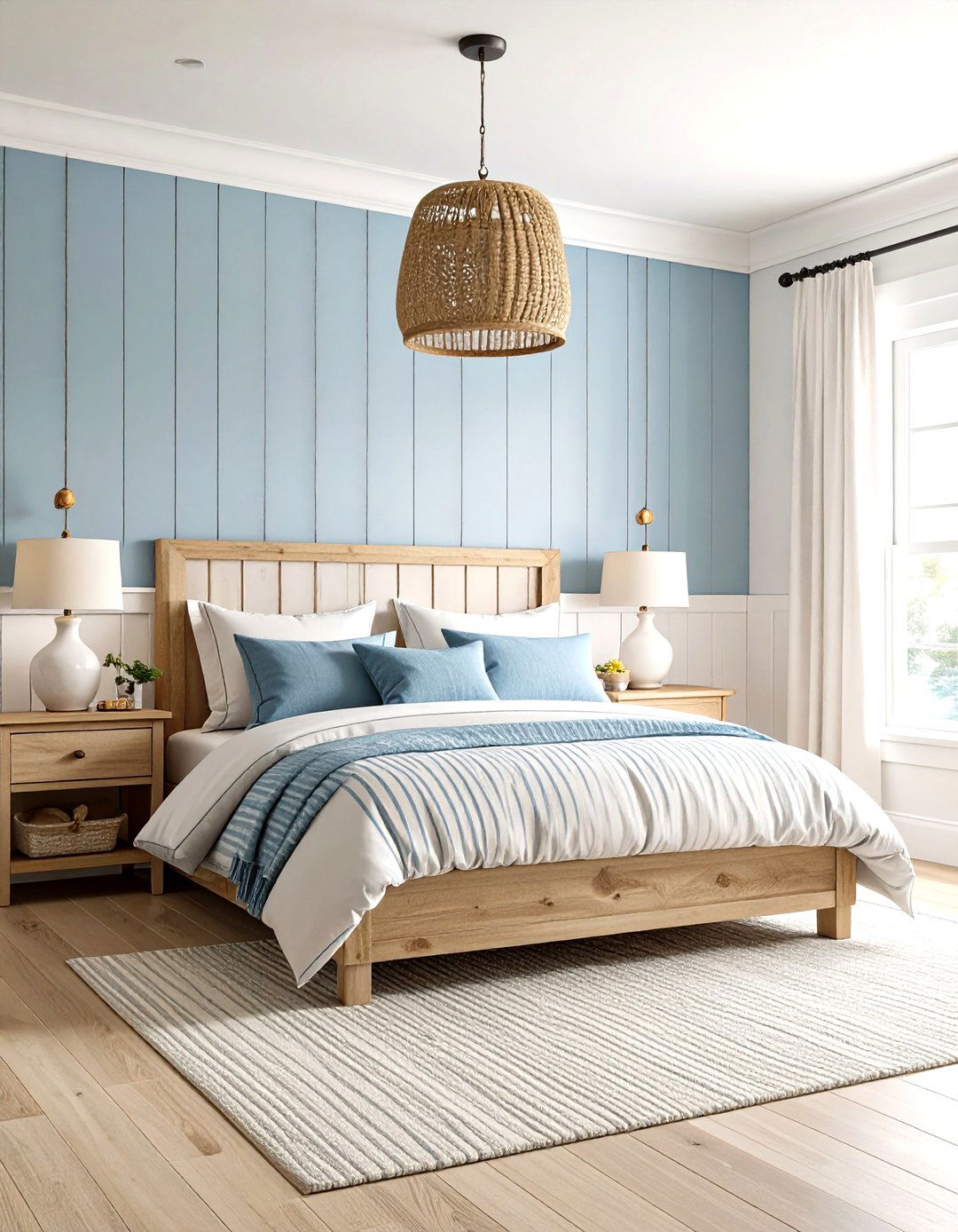 Coastal Blue and White Nautical Bedroom - 20 Girls Blue Bedroom Ideas