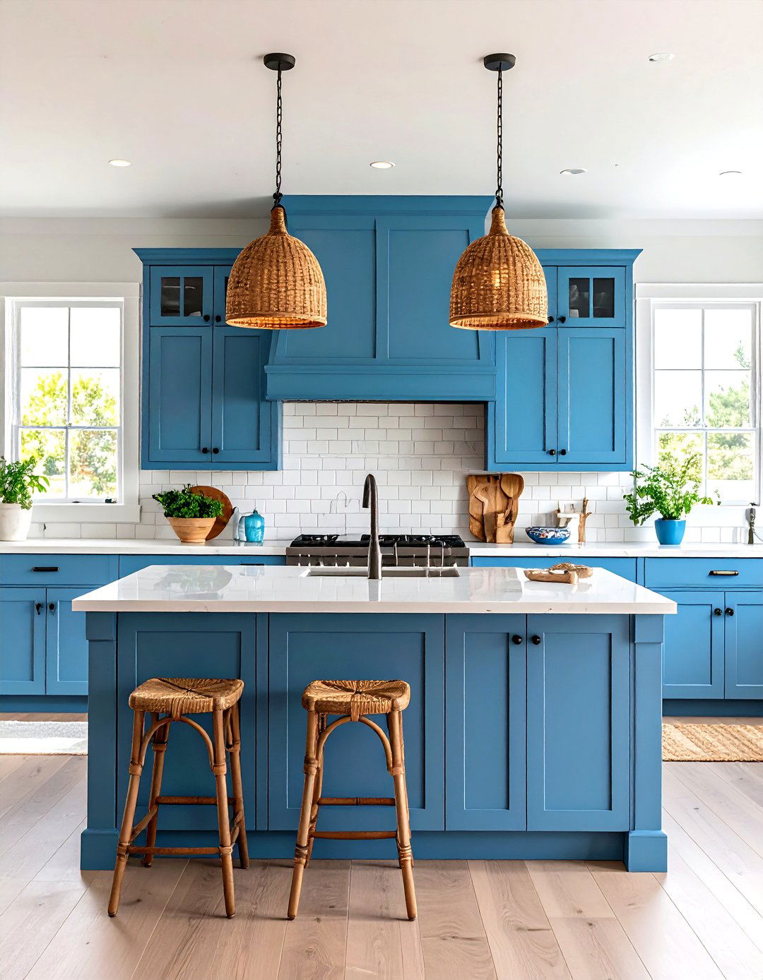 Coastal Blue and White - 20 Two Tone Kitchen Cabinet Ideas