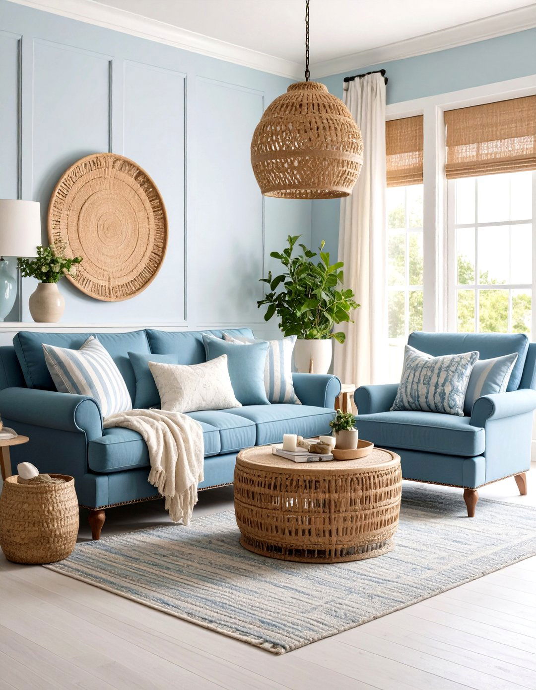 Coastal Blues Elevate the Hamptons Living Room - 20 Hamptons Living Room Ideas