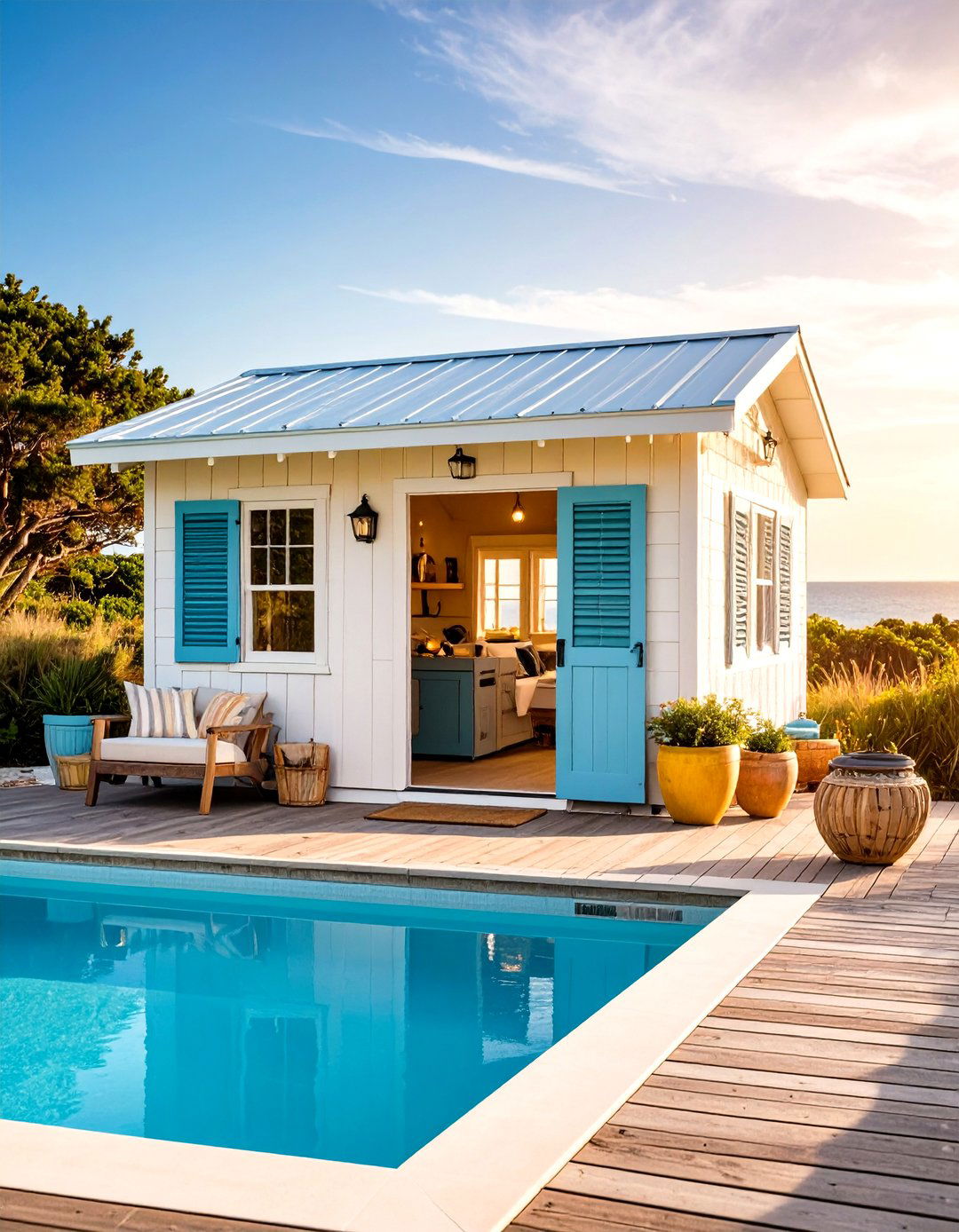 Coastal Breeze Pool Shed - 20 Pool Shed Ideas