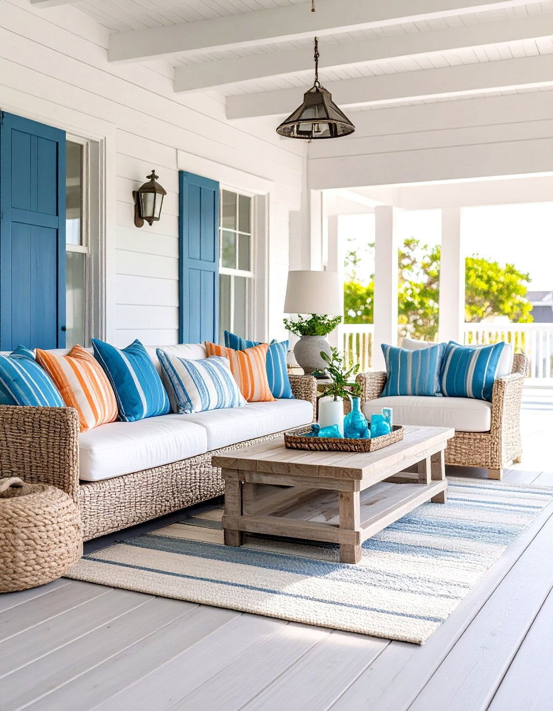 Coastal Burnt Orange Breezeway - 20 Burnt Orange Living Room Ideas