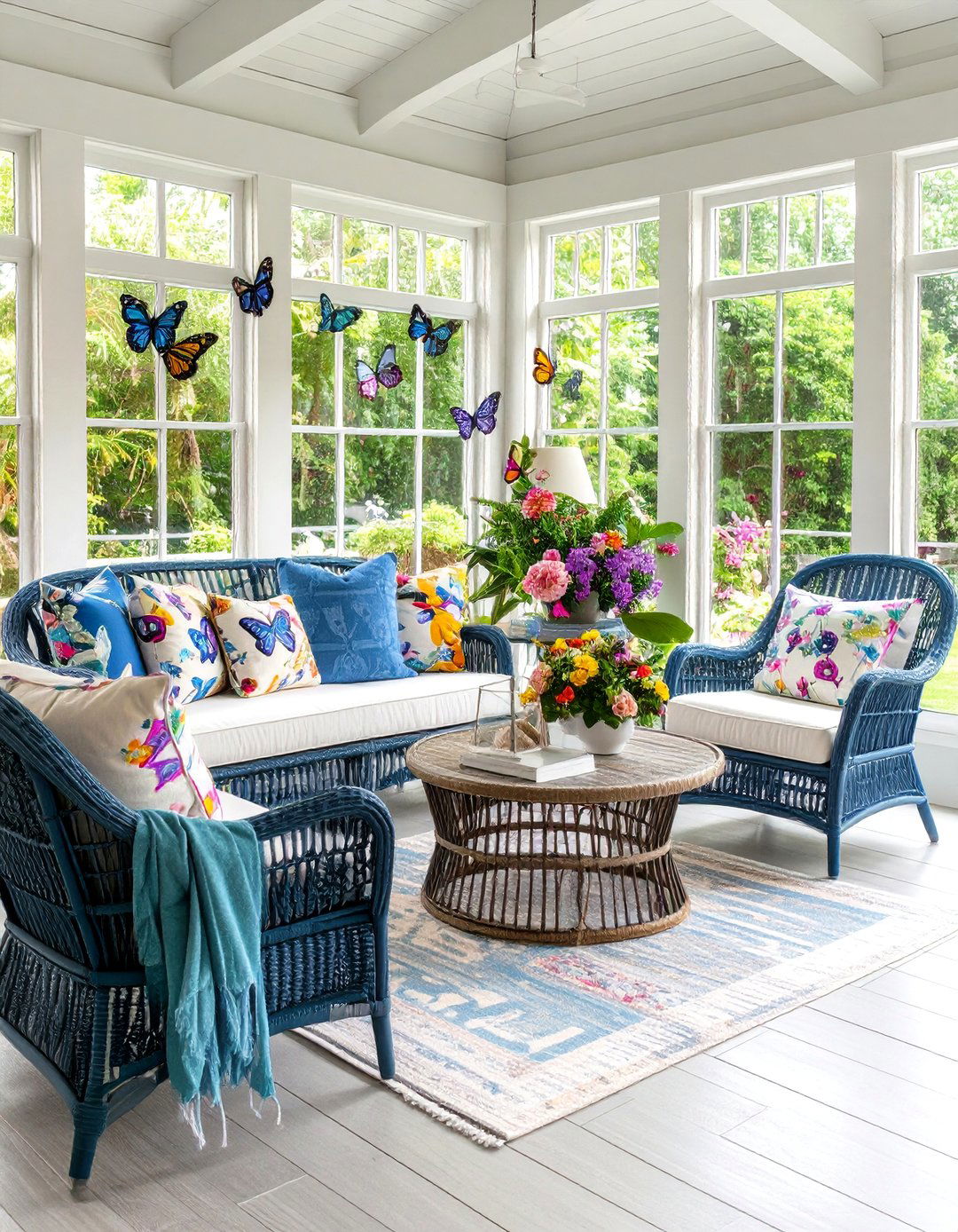 Coastal Butterfly Breeze Sunroom - 20 Butterfly-themed Room Ideas