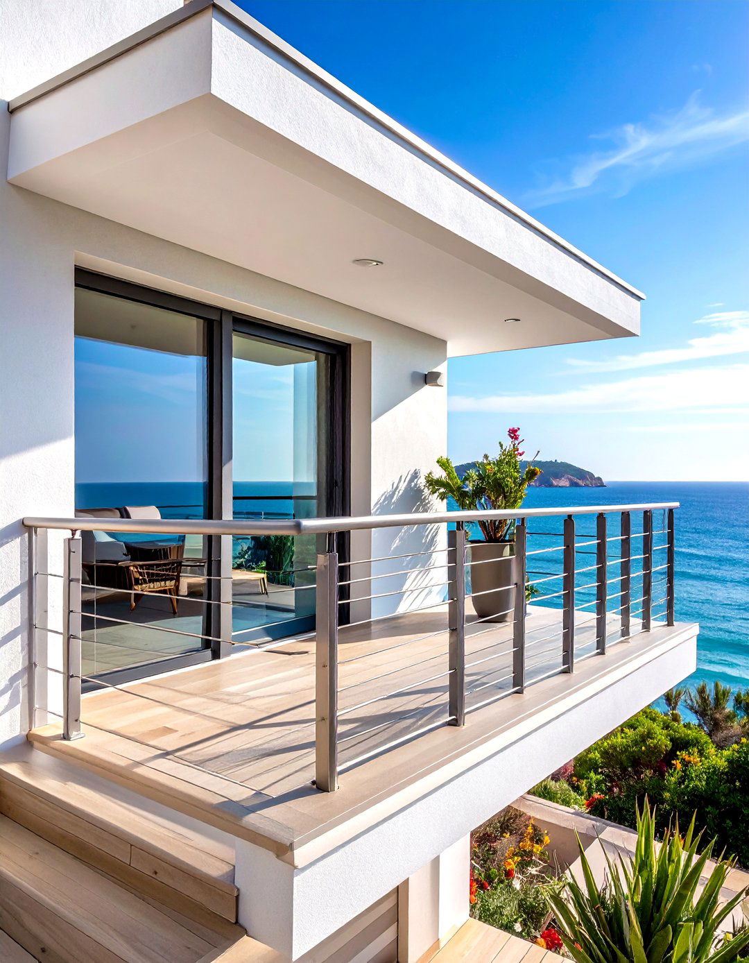 Coastal Cable Juliet Balcony with Weather Resistant Materials - 20 Juliet Balcony Ideas
