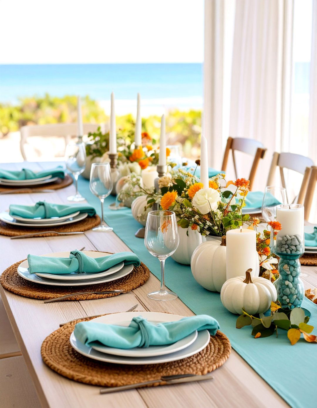 Coastal Calm Thanksgiving Table Decor - 20 thanksgiving table decor ideas