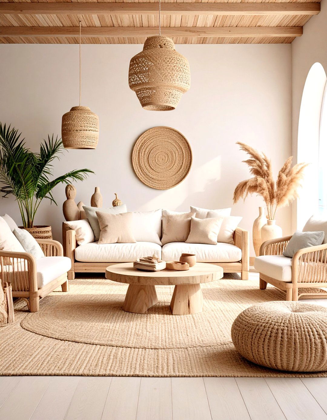 Coastal Calm with Blush and Sand - 20 Dulux Egyptian Cotton Living Room Ideas