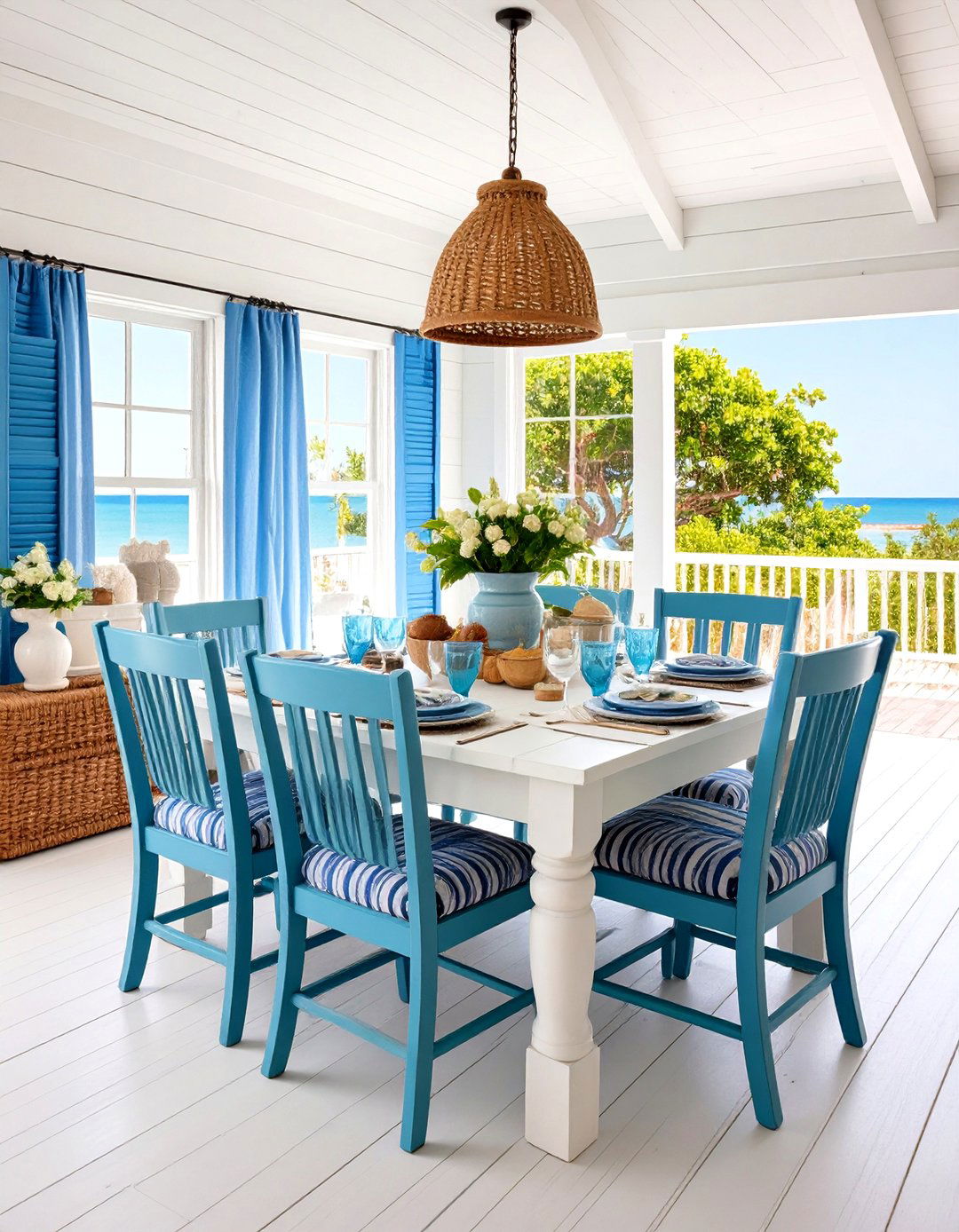 Coastal Chic Vibe - 20 Sunroom Dining Room Ideas