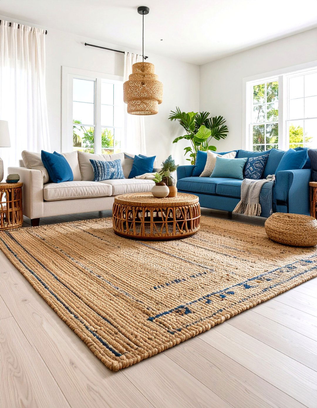 Coastal Decor Indoor Palm Plant Corner Displays - 20 Coastal Decor Ideas