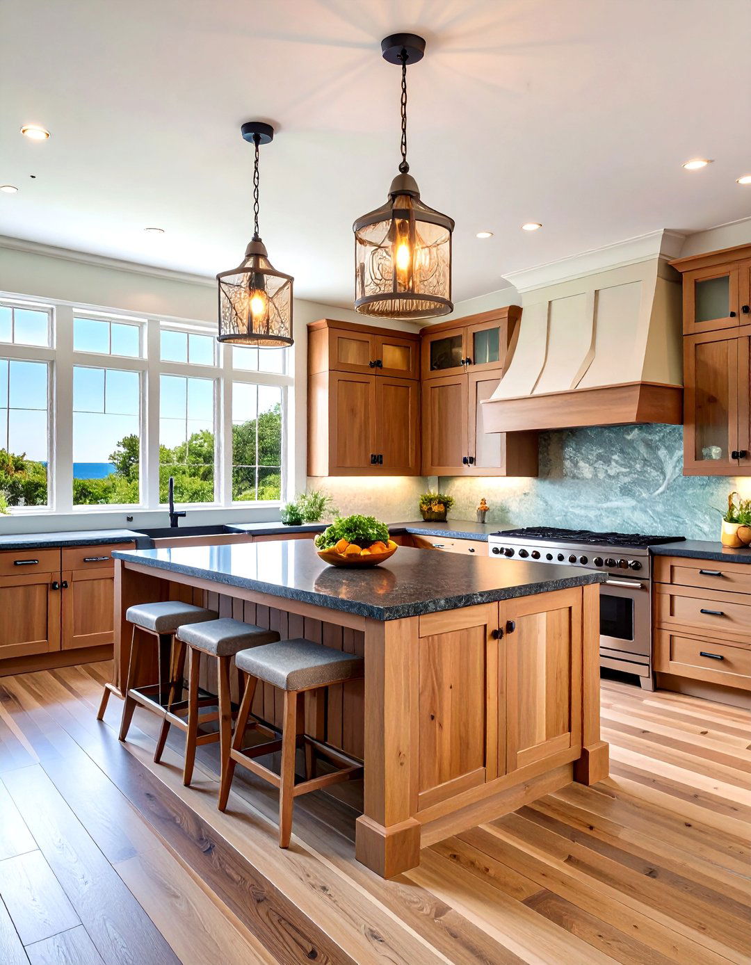 Coastal Driftwood Brown Kitchen Cabinets With Black Countertops - 20 Brown Kitchen Cabinets With Black Countertops