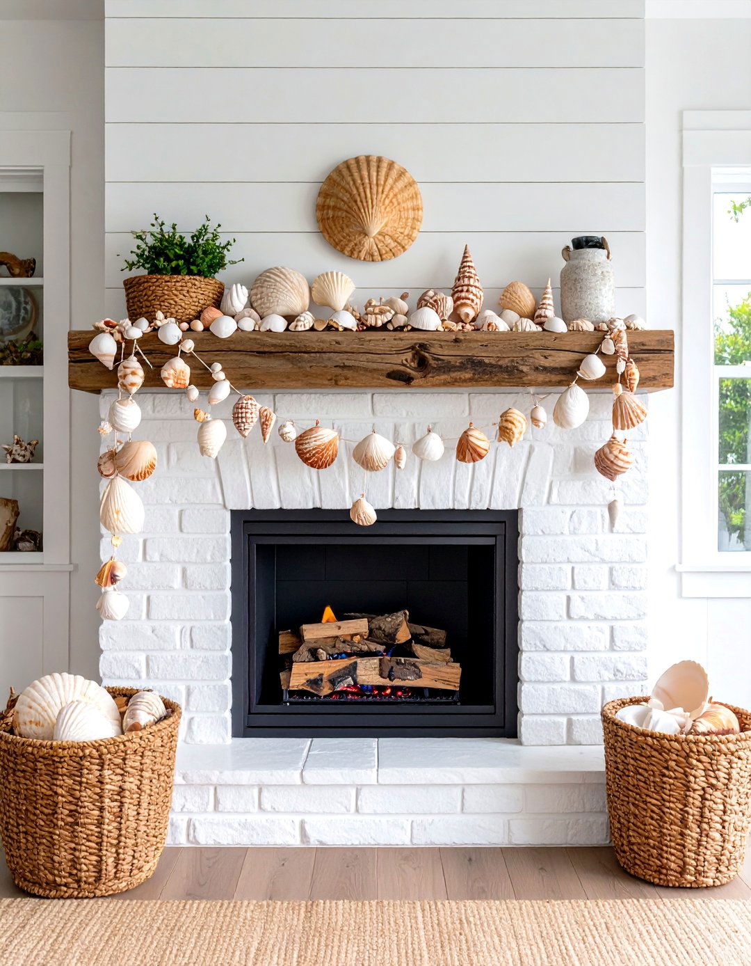 Coastal Farmhouse Fireplace Decor Accents - 20 Farmhouse Fireplace Ideas