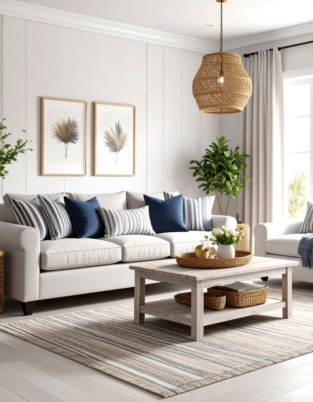 Coastal Grey and Yellow Living Room Evokes Breezy Seaside Calm - 20 Grey and Yellow Living Room Ideas