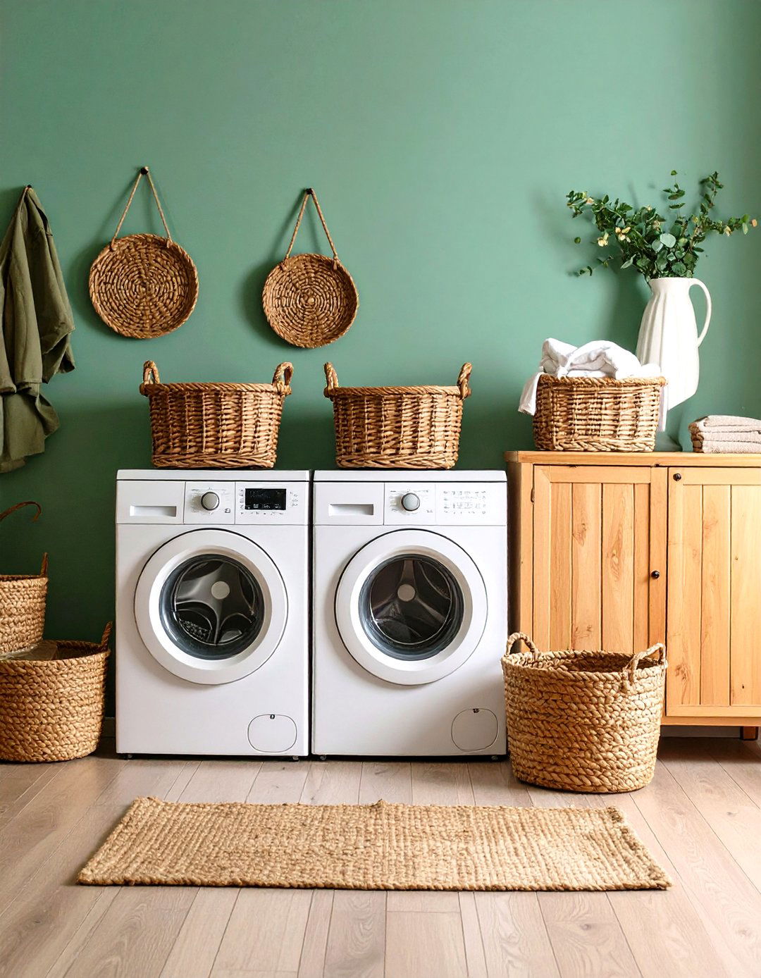 Coastal Inspired Accents - 20 Sage Green Laundry Room Ideas