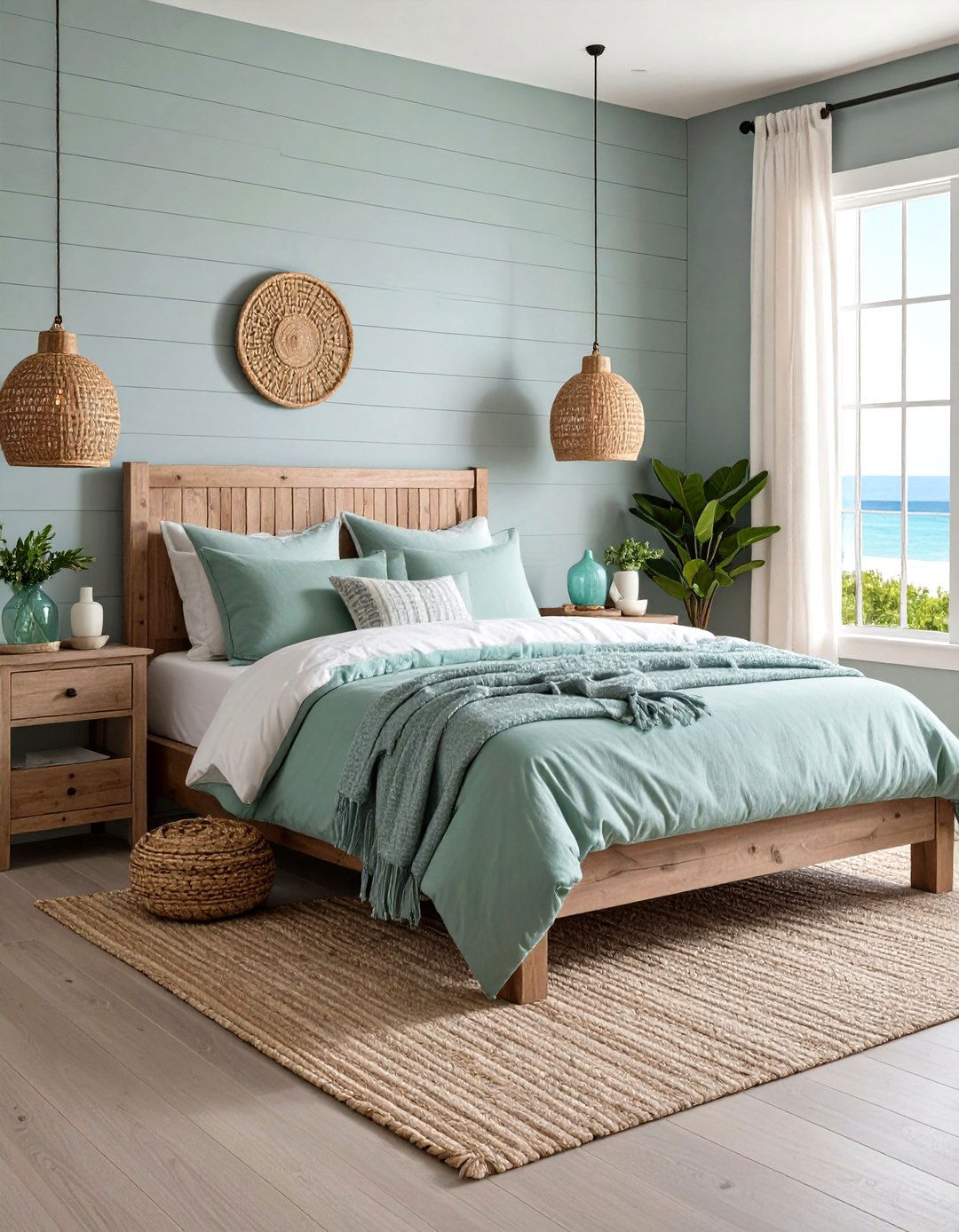 Coastal Inspired Breezy Retreat - 20 Sage Green and Grey Bedroom Ideas