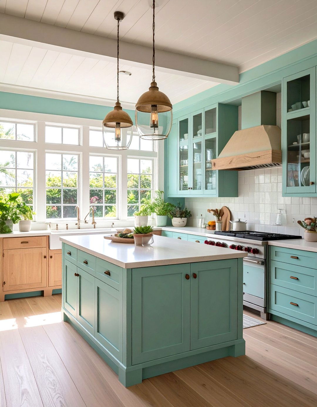 Coastal Inspired Palette - 20 Sunroom Kitchen Ideas