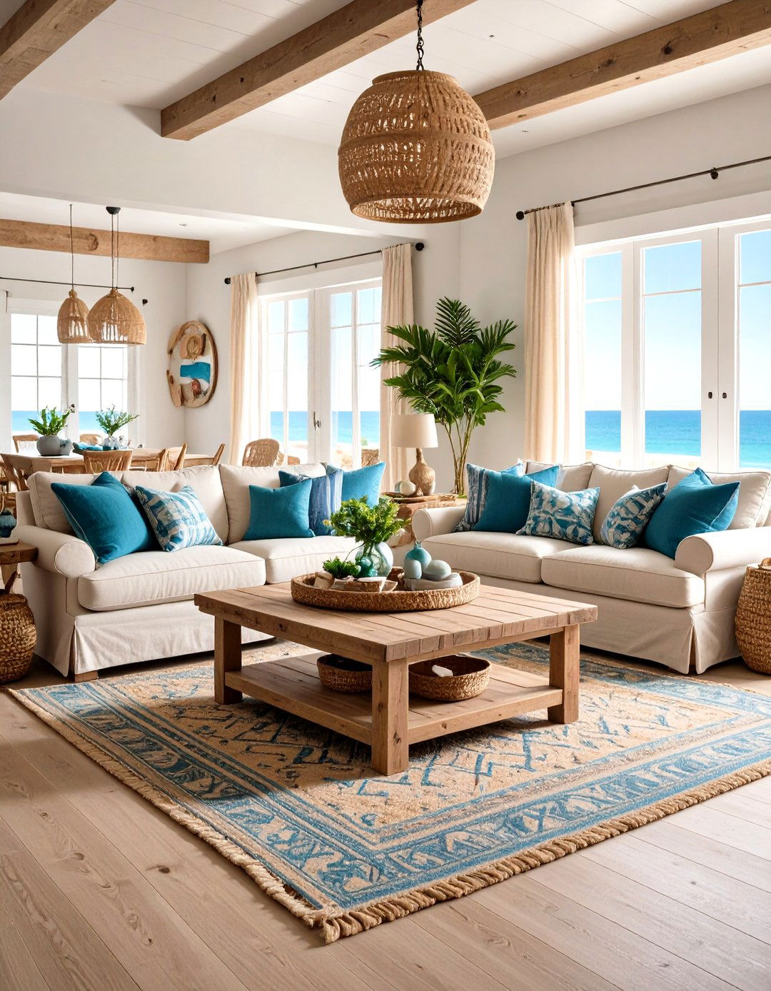 Coastal Inspired Tan Retreat - 20 Tan Living Room Ideas