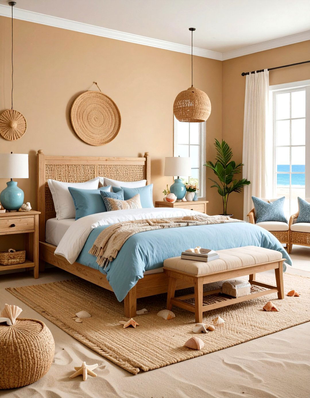Coastal Inspired Tan Shades - 20 Tan Bedroom Ideas